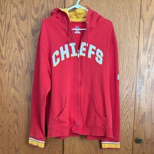 Majestic Red Chiefs Hooded Zip Jacket with Yellow Trim